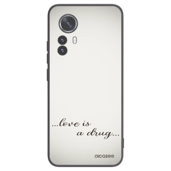 Picasee silikonowe czarne etui na Xiaomi 12 Pro - Love is a drug