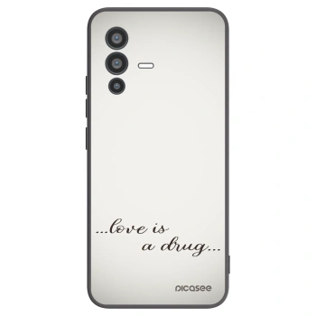 Picasee silikonowe czarne etui na Vivo V23 5G - Love is a drug