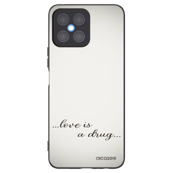 Picasee silikonowe czarne etui na Honor X8 4G - Love is a drug