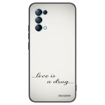 Picasee silikonowe czarne etui na OPPO Reno 5 5G - Love is a drug