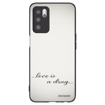 Picasee silikonowe czarne etui na OPPO A16s - Love is a drug