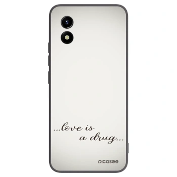 Picasee silikonowe czarne etui na Vivo Y01 - Love is a drug