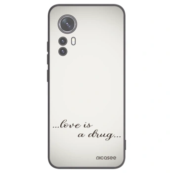 Picasee silikonowe czarne etui na Xiaomi 12X - Love is a drug