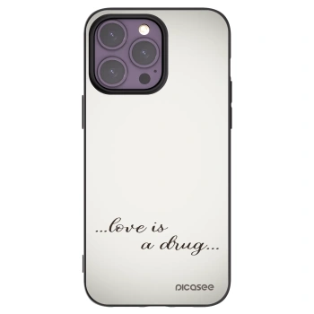 Picasee silikonowe czarne etui na Apple iPhone 14 Pro Max - Love is a drug