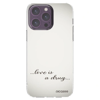 Picasee silikonowe przeźroczyste etui na Apple iPhone 14 Pro Max - Love is a drug