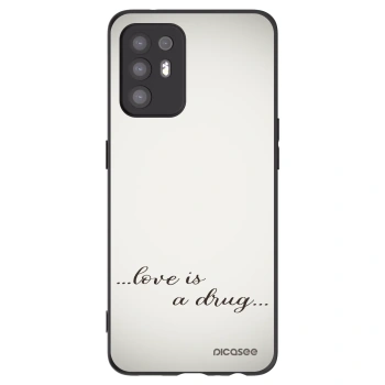 Picasee silikonowe czarne etui na OPPO A94 5G - Love is a drug
