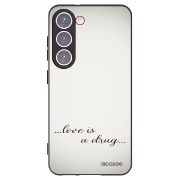 Picasee silikonowe czarne etui na Samsung Galaxy S23 5G - Love is a drug