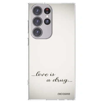 Picasee silikonowe przeźroczyste etui na Samsung Galaxy S23 Ultra 5G - Love is a drug