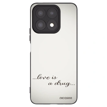 Picasee silikonowe czarne etui na Honor X8a - Love is a drug