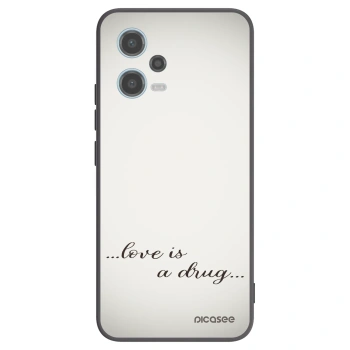 Picasee silikonowe czarne etui na Xiaomi Redmi Note 12 5G - Love is a drug