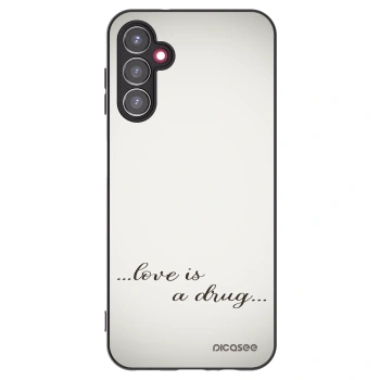 Picasee silikonowe czarne etui na Samsung Galaxy A14 4G A145R - Love is a drug
