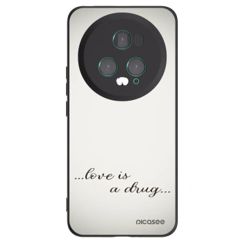 Picasee silikonowe czarne etui na Honor Magic5 Pro - Love is a drug