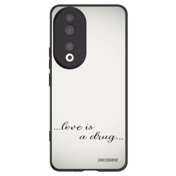 Picasee silikonowe czarne etui na Honor 90 5G - Love is a drug