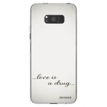 Picasee silikonowe przeźroczyste etui na Samsung Galaxy S8 G950F - Love is a drug
