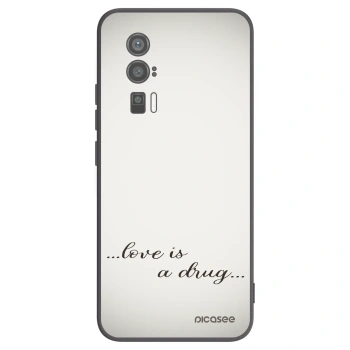 Picasee silikonowe czarne etui na Xiaomi Poco F5 Pro 5G - Love is a drug