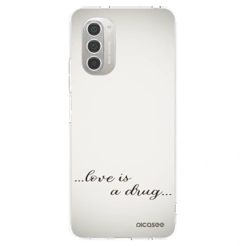 Picasee silikonowe przeźroczyste etui na Motorola Moto G51 - Love is a drug