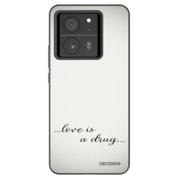Picasee silikonowe czarne etui na Xiaomi 13T Pro - Love is a drug