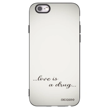 Picasee silikonowe czarne etui na Apple iPhone 6/6S - Love is a drug