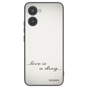 Picasee silikonowe czarne etui na Realme 10 4G - Love is a drug