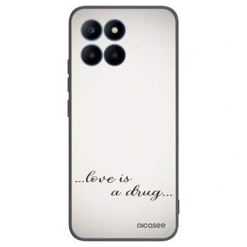 Picasee silikonowe czarne etui na Honor 70 Lite - Love is a drug