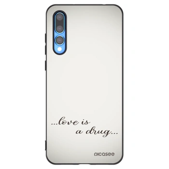 Picasee silikonowe czarne etui na Huawei P20 Pro - Love is a drug