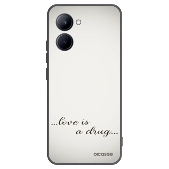 Picasee silikonowe czarne etui na Realme C33 (2023) - Love is a drug