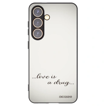 Picasee silikonowe czarne etui na Samsung Galaxy S24 S921B 5G - Love is a drug