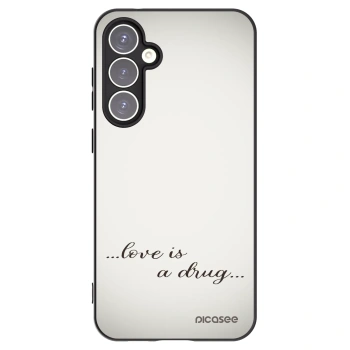 Picasee silikonowe czarne etui na Samsung Galaxy S23 FE S711B - Love is a drug