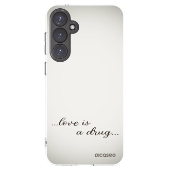 Picasee silikonowe przeźroczyste etui na Samsung Galaxy S23 FE S711B - Love is a drug