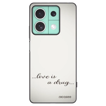 Picasee silikonowe czarne etui na Xiaomi Redmi Note 13 5G - Love is a drug