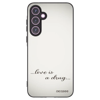 Picasee silikonowe czarne etui na Samsung Galaxy A35 5G A356B - Love is a drug