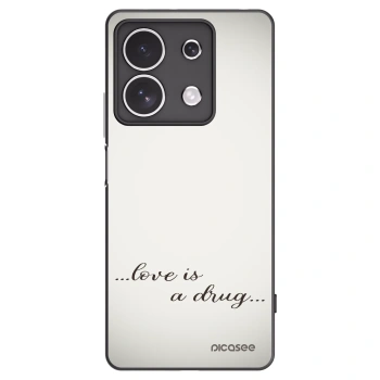 Picasee silikonowe czarne etui na Xiaomi Redmi Note 13 4G - Love is a drug