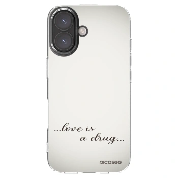 Picasee silikonowe przeźroczyste etui na Apple iPhone 16 - Love is a drug