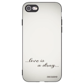 Picasee silikonowe czarne etui na Apple iPhone 8 - Love is a drug