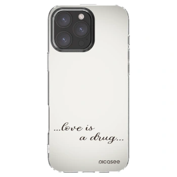 Picasee silikonowe przeźroczyste etui na Apple iPhone 16 Pro Max - Love is a drug