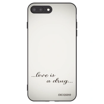Picasee silikonowe czarne etui na Apple iPhone 7 Plus - Love is a drug