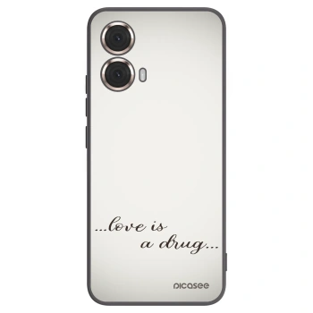 Picasee silikonowe czarne etui na Motorola Moto G85 - Love is a drug