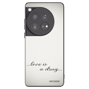 Picasee silikonowe czarne etui na OnePlus 12 5G - Love is a drug
