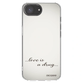 Picasee silikonowe przeźroczyste etui na Apple iPhone 16e - Love is a drug