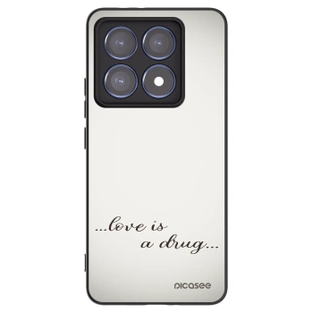 Picasee silikonowe czarne etui na Xiaomi 14T Pro - Love is a drug