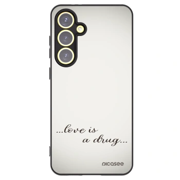 Picasee silikonowe czarne etui na Samsung Galaxy S24 FE S721B - Love is a drug
