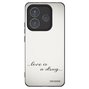 Picasee silikonowe czarne etui na Xiaomi Redmi Note 14 5G - Love is a drug