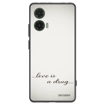 Picasee silikonowe czarne etui na Motorola Moto G35 5G - Love is a drug