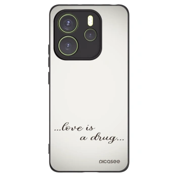 Picasee silikonowe czarne etui na Xiaomi Redmi Note 14 4G - Love is a drug