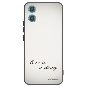 Picasee silikonowe czarne etui na Motorola Moto G34 5G - Love is a drug
