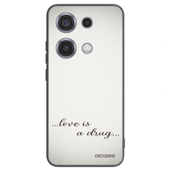 Picasee silikonowe czarne etui na Xiaomi Redmi Note 14S - Love is a drug