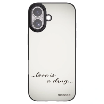 Picasee silikonowe czarne etui na Apple iPhone 17 - Love is a drug