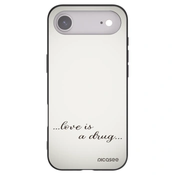 Picasee silikonowe czarne etui na Apple iPhone Air - Love is a drug
