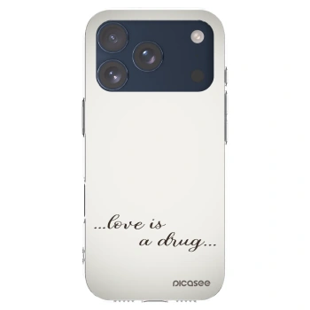 Picasee silikonowe przeźroczyste etui na Apple iPhone 17 Pro - Love is a drug