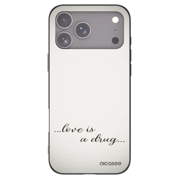 Picasee silikonowe czarne etui na Apple iPhone 17 Pro Max - Love is a drug